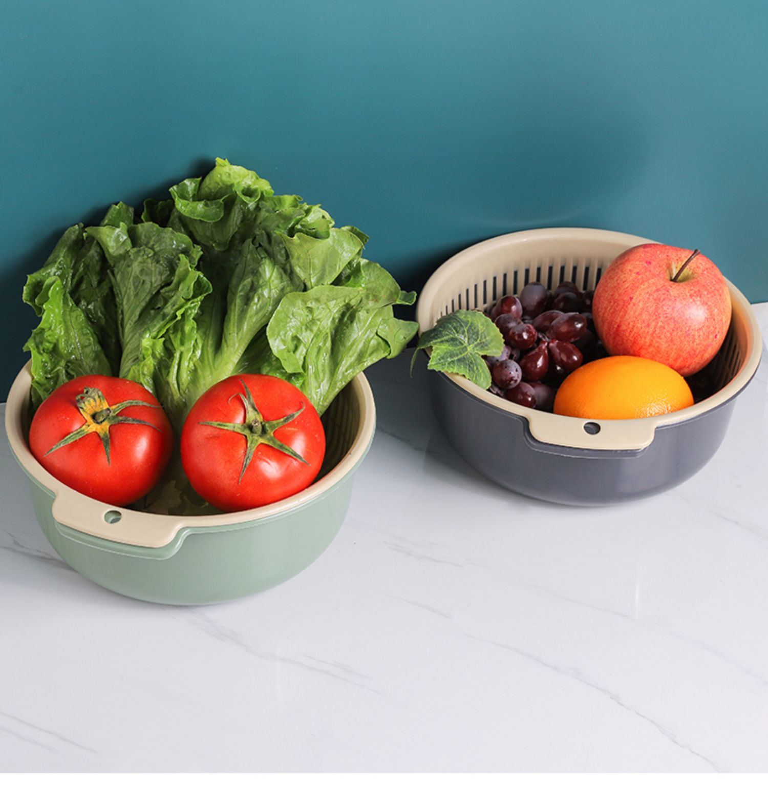 洗菜盆食品级菜蓝子加厚圆形盆子厨房沥水篮盆子家用批发厂家批发详情6