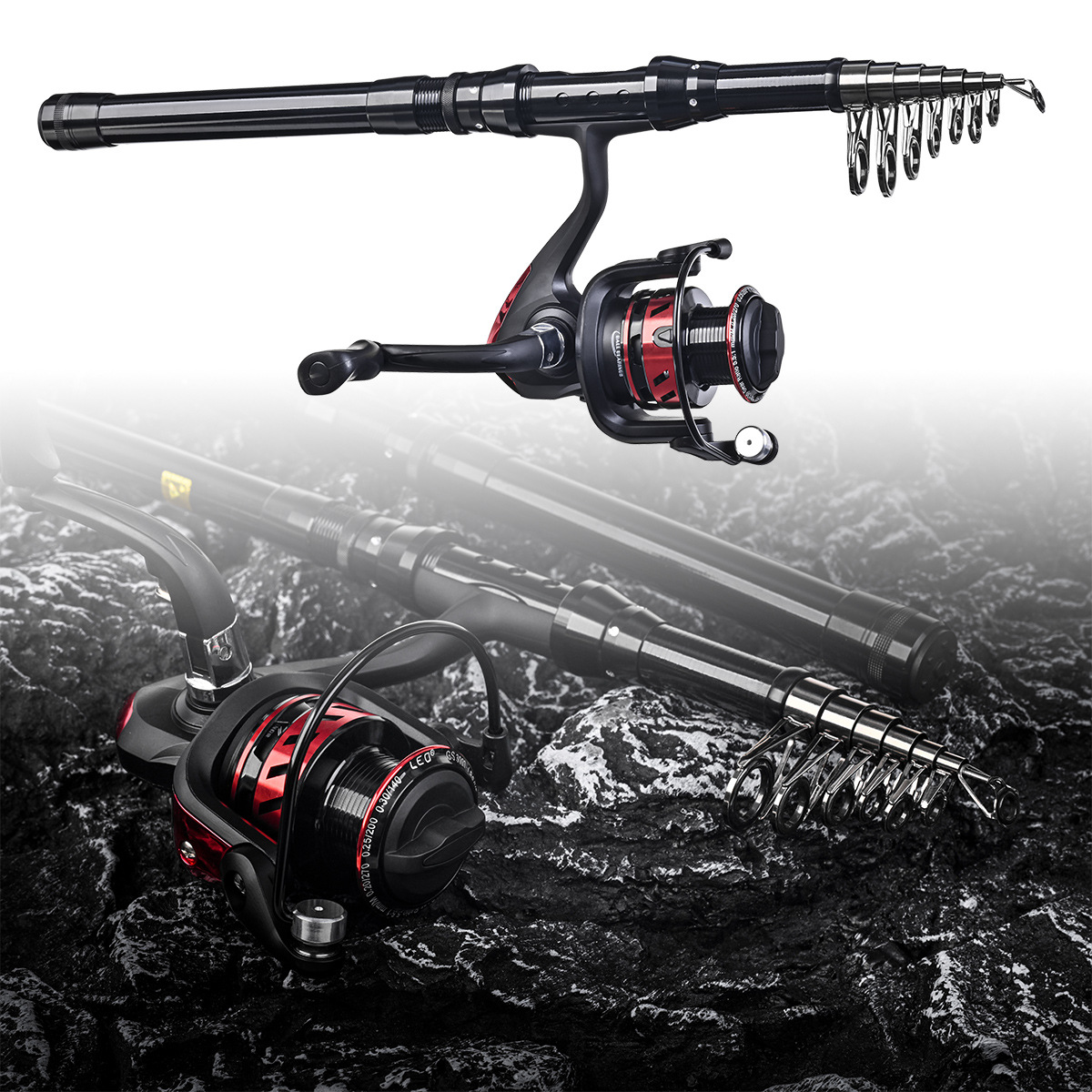 28170 Leo/ Leou 【Ru Black Short Pole 】 Shrinkage Luya Pole Sea Fishing Gear Wholesale Cross-Border Item Picture