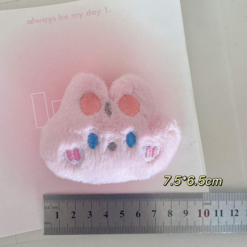 可爱卡通毛绒动物头公仔配件小青蛙小猫小熊小兔玩偶胸针发饰辅料详情7