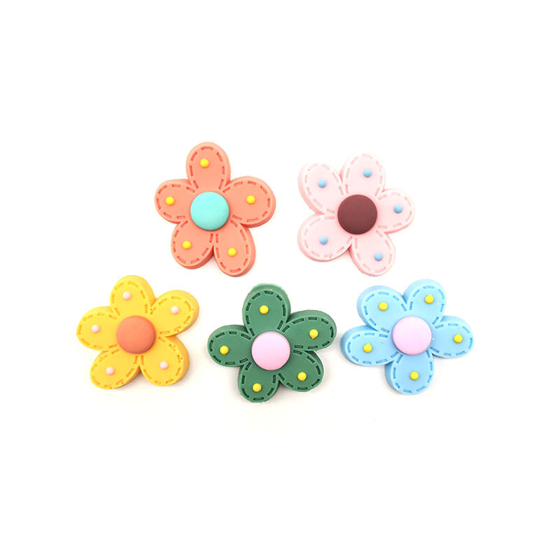 Pvc Soft Rubber Hyuna Style Colorful Flower Accessories Diy Hairpin Hair Rope Accessories Phone Case Brooch Decorative Ingredients Item Picture