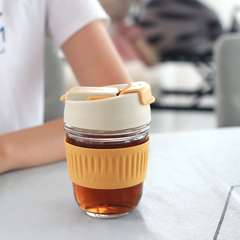 Straw Cup Water Cup Double Drink Cup Straight Drink Cup Glass Creative Simple Portable Cup Milk Coffee Cup Application Scenario