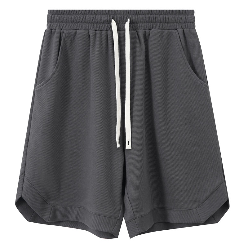 High-end shorts, men's summer Japanese trendy sweatpants, loose sporty capri pants, heavyweight trendy brand custom-woven twill cotton Item Picture