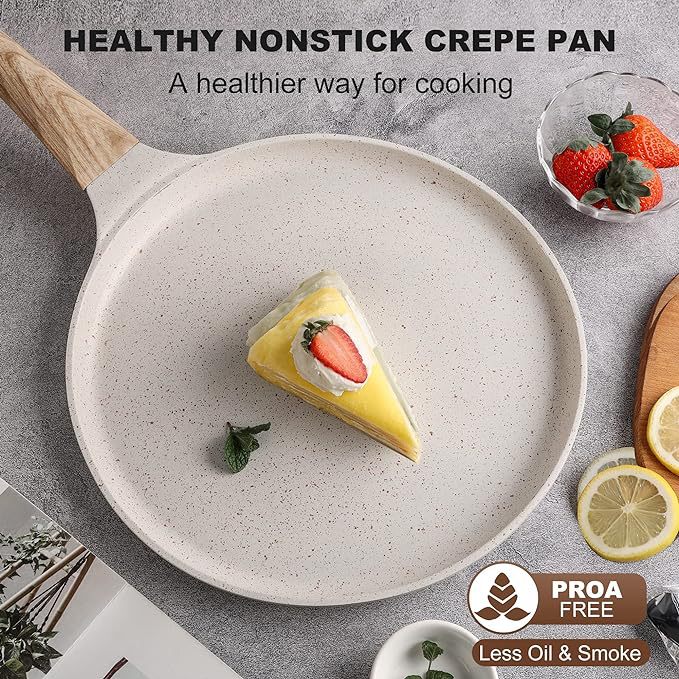 Cross-border flat pan, pizza, frying pan, thin pancake, egg roll, tortilla, mille-feuille, crepe, non-stick, household universal details Picture