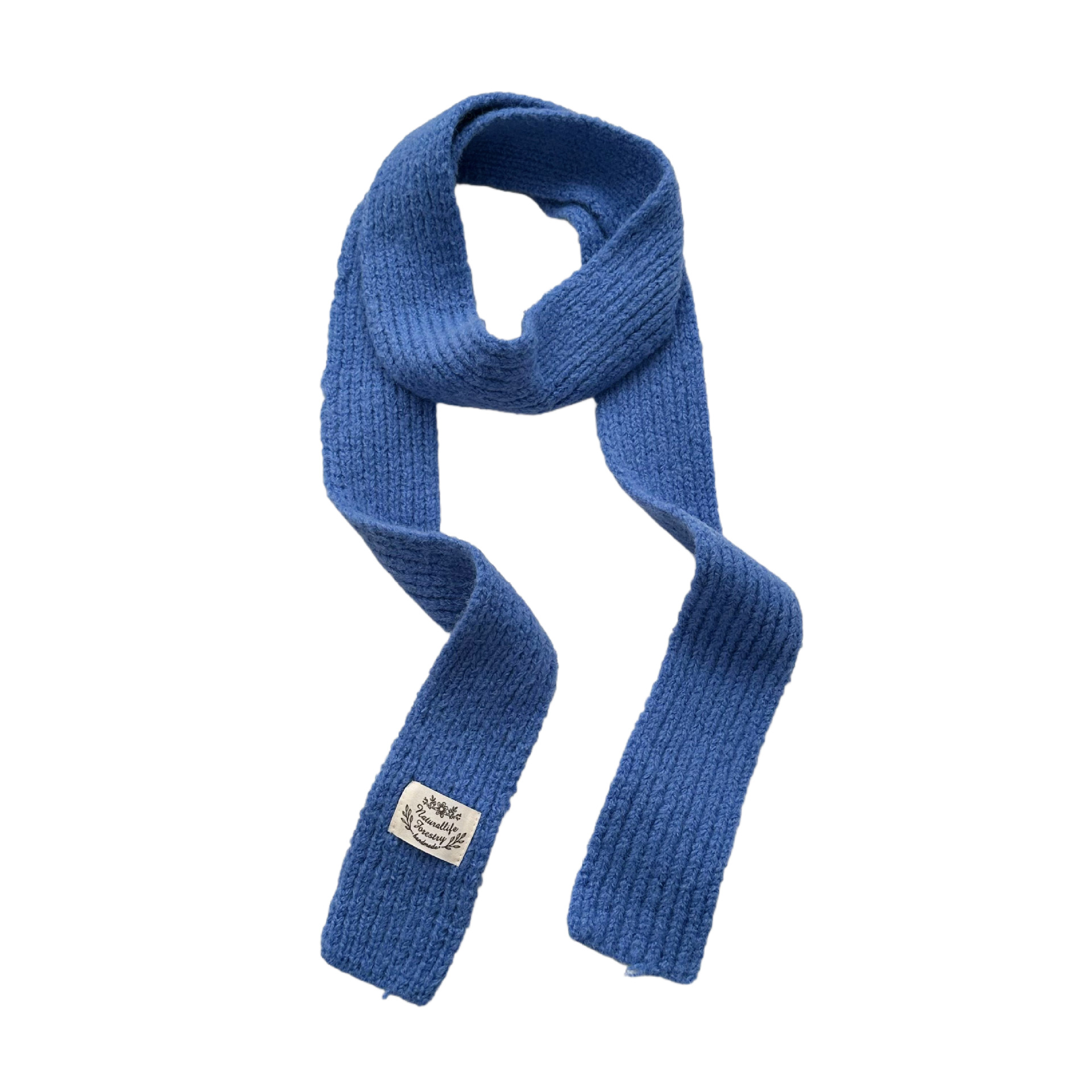 A new winter style of colorful narrow woolen scarf with small strips, a fashionable solid color warm knitted woolen scarf Item Picture