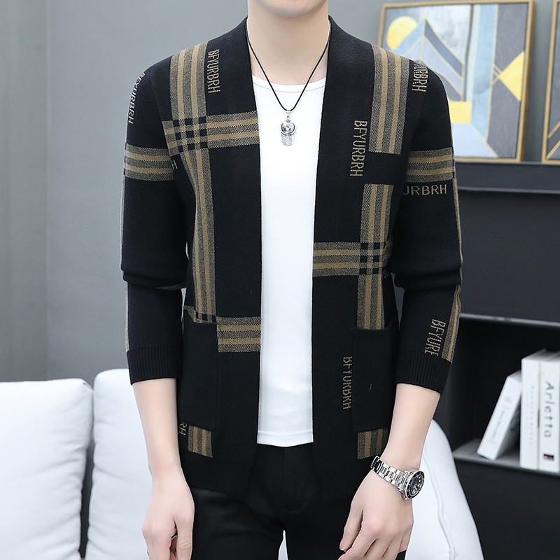 2022 New Men's autumn Korean-style trendy knitted sweater cardigan, men's casual jacket top, men's sweater Application Scenario
