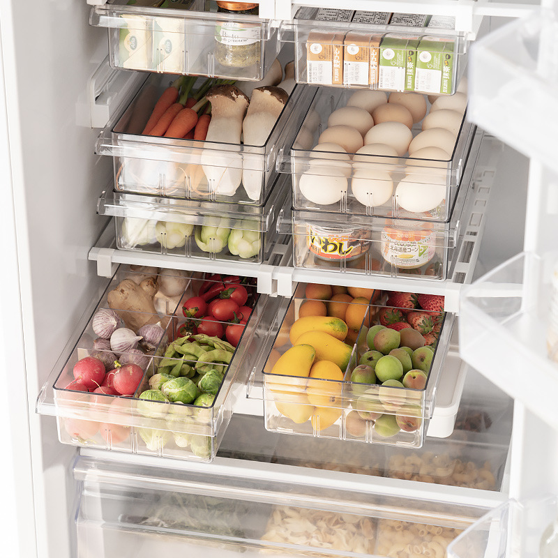 亿米佳厨房冰箱保鲜收纳盒抽屉式冷冻专用鸡蛋盒放蔬菜水果整理盒详情图2