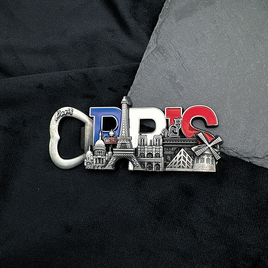 厂家直销法国运动会埃菲尔铁塔凯旋门红磨坊圣母院白教堂旅游工艺品巴黎纪念品金属冰箱贴