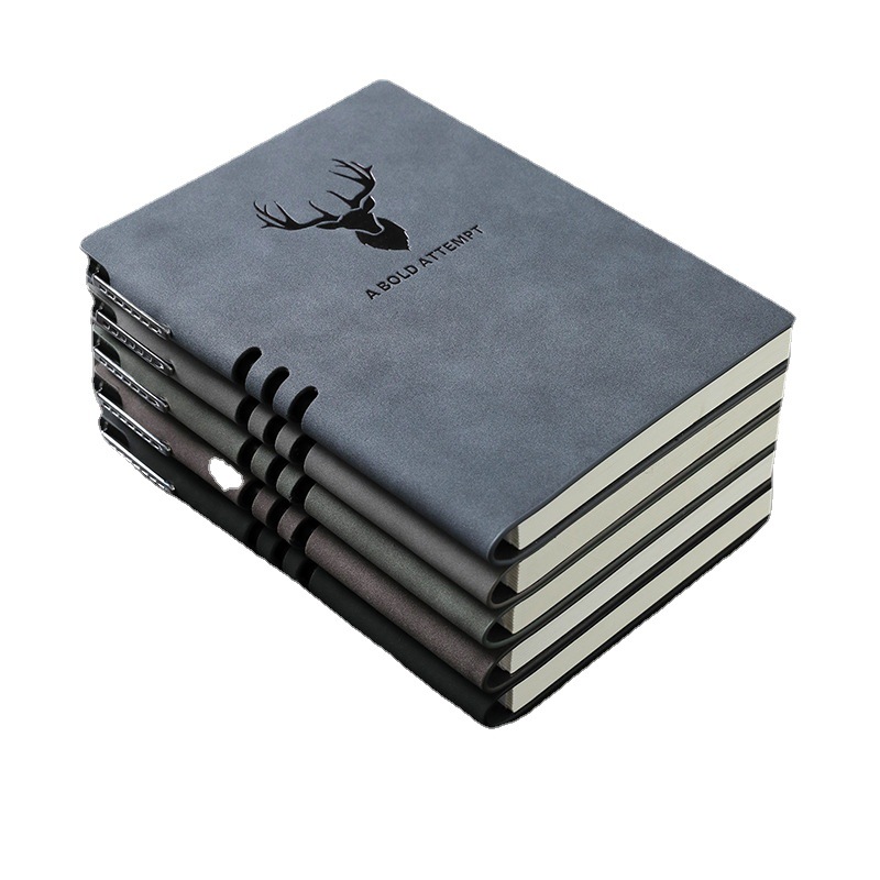 Sheepbark Notepad A5 Book Can Be Thickened Notepad Business Black Leather Work This Office Simple Item Picture