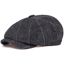 Middle-aged and elderly octagon hats for men berets autumn and winter woolen painter hats for foreign trade caps for men