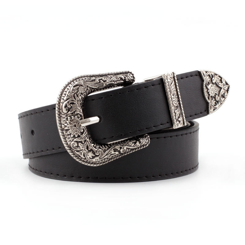 Europe And The United States Retro Carved Belt Ladies Ins Wind Needle Buckle Fashion Hundred With Dress Denim Belt Popular Item Picture