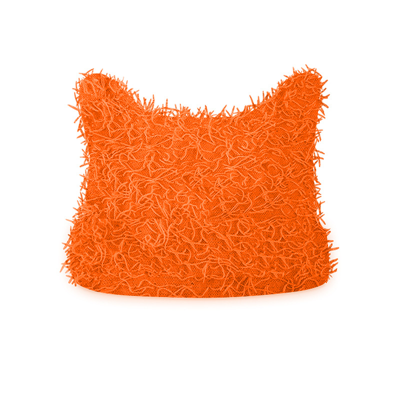 Amazon cat ear warm knitted cap, winter fleece windproof ear cap, outdoor cycling double-layer cold-proof headscarf Item Picture