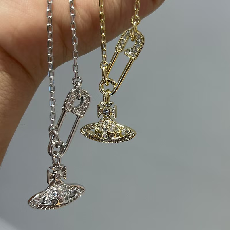 跨境土星珍珠项链女款别针立体星球颈链高级感百搭毛衣链锁骨链详情18