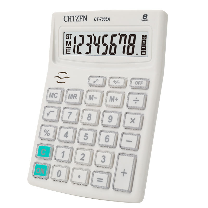 Manufacturer's calculator, solar 8-digit, ringing glass keys, large screen, student office, fashionable CT-7008A Item Picture