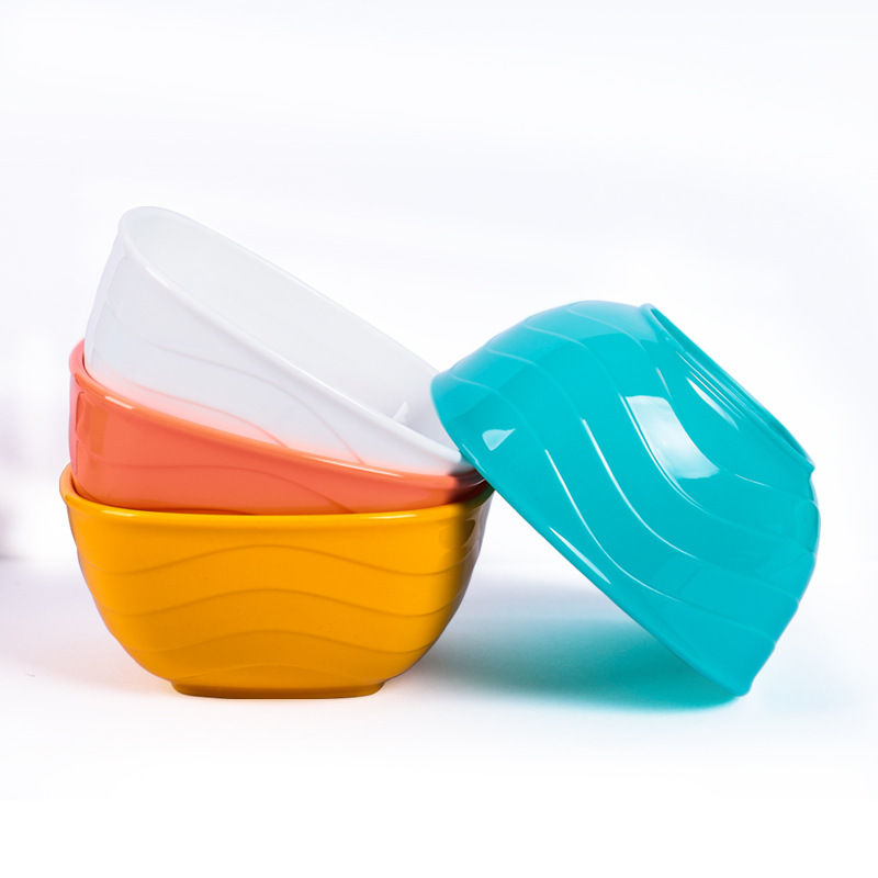 4-piece set of Xiaojian Renjia cartoon household square plastic bowl set for children Item Picture