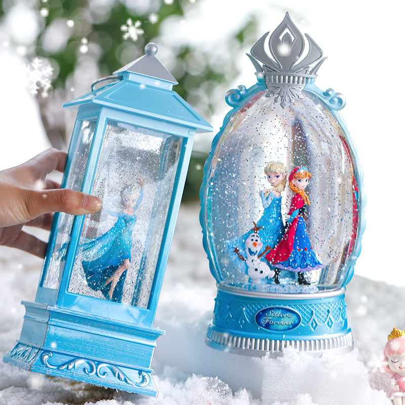 爱莎公主音乐盒水晶球八音盒迪士尼正品风灯冰雪奇缘飘雪生日礼物细节图