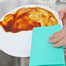 进口西班牙木浆棉抹布厨房用品可降解洗碗布湿态吸水百洁布清洁布