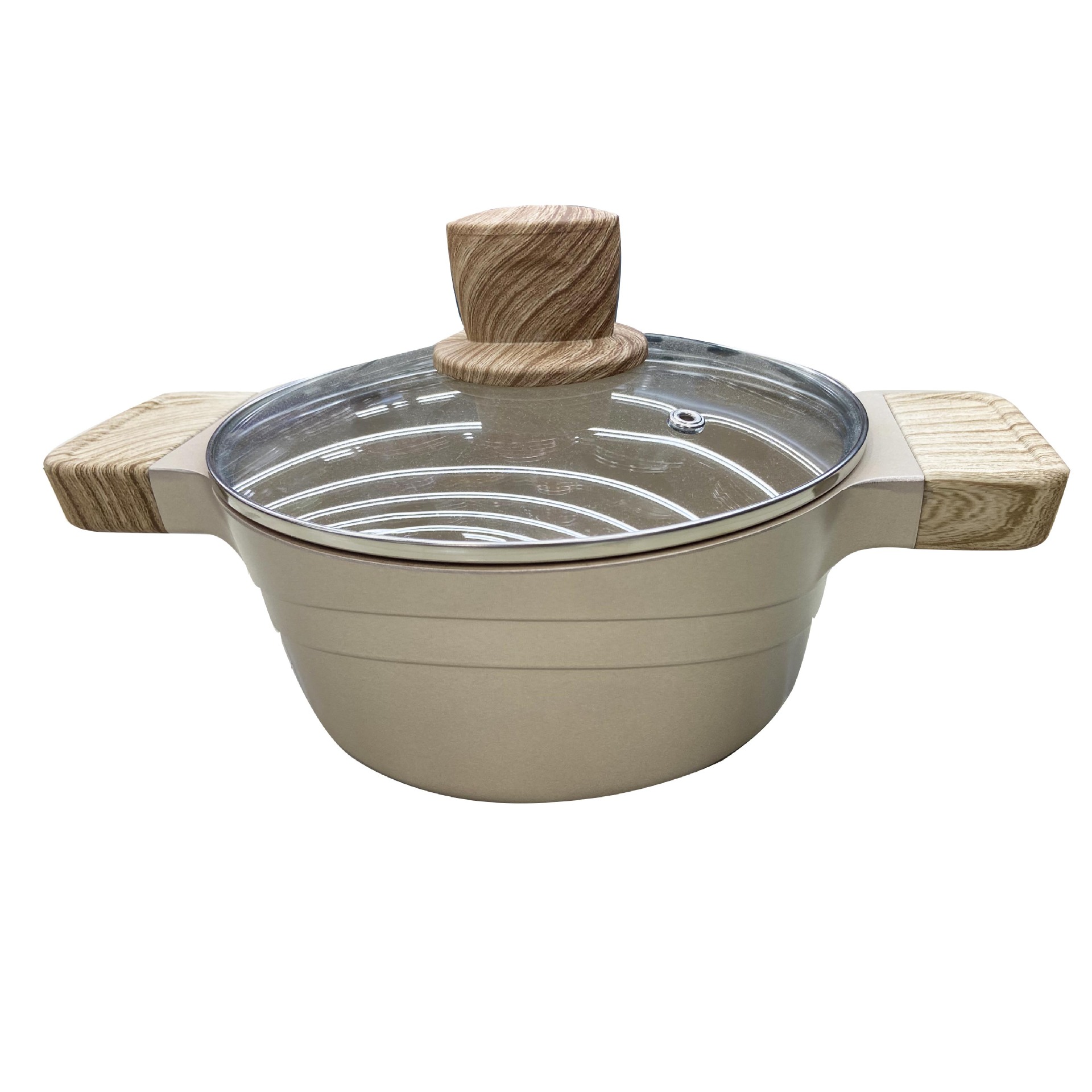 10-piece set of wood-grain imitation soup pot (mixed colors) details Picture