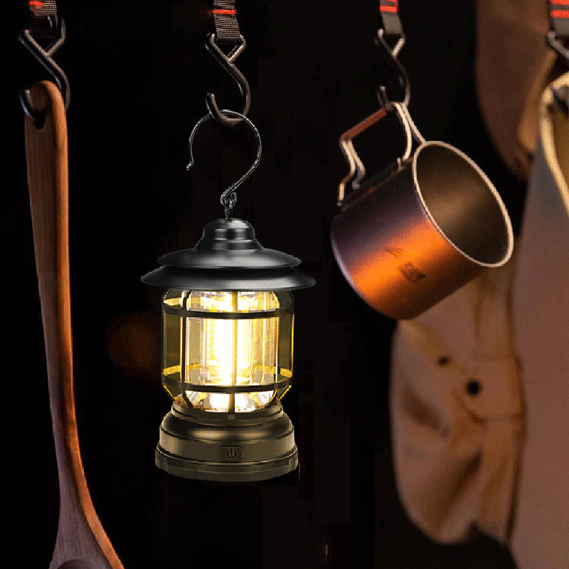 Cross-border new camping lamp, outdoor multi-functional camping tent lamp, retro horse lamp, cob rechargeable portable lamp, for home use Application Scenario
