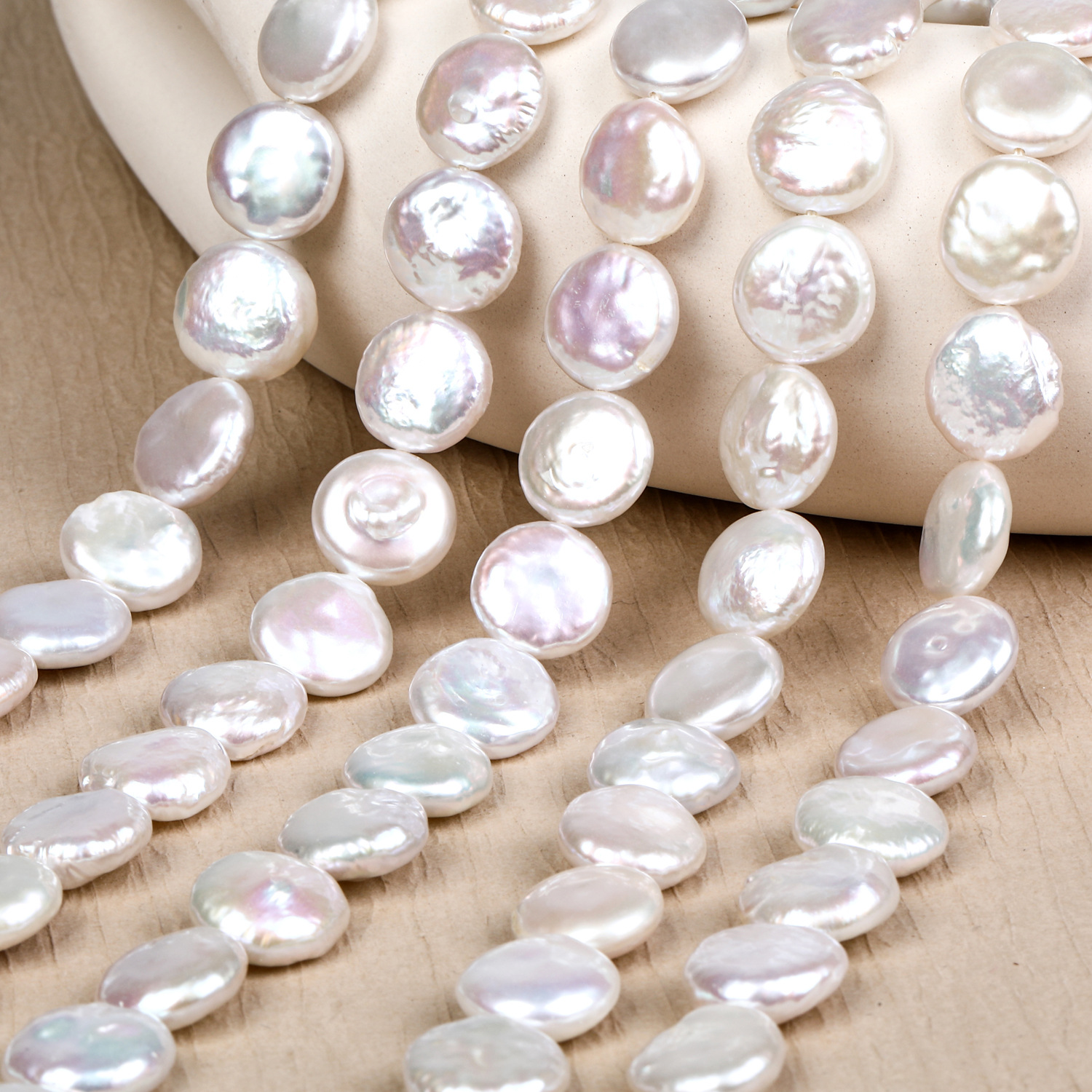 New Baroque irregular-shaped pearl with dazzling luster, button-shaped pearl, freshwater pearl DIY export jewelry Specification image