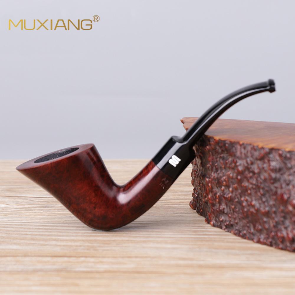 木香石楠根瘤烟斗木质烟斗弯柄烟嘴3mm金属滤芯实木烟斗来图做斗
