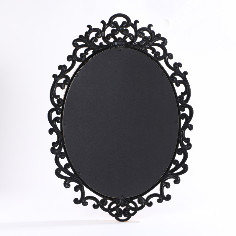 New patterned relief decorative mirror, European retro gold decorative mirror ornament, living room home oval decorative mirror Item Picture