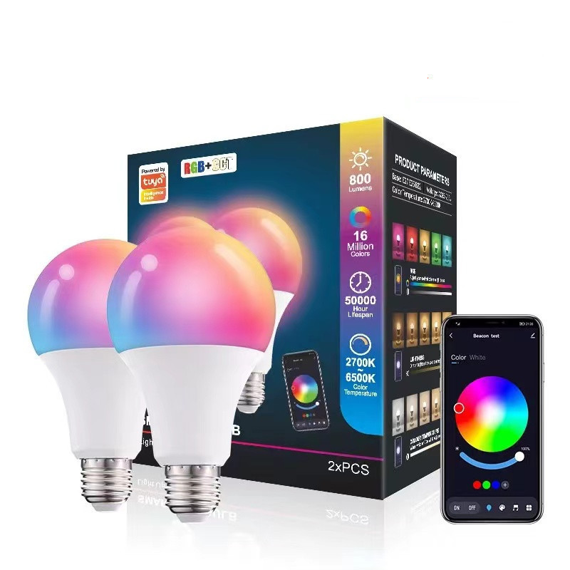 WIFI智能遥控灯泡 亚马逊RGB变色球泡E27螺口远程手机遥控 LED灯详情图1