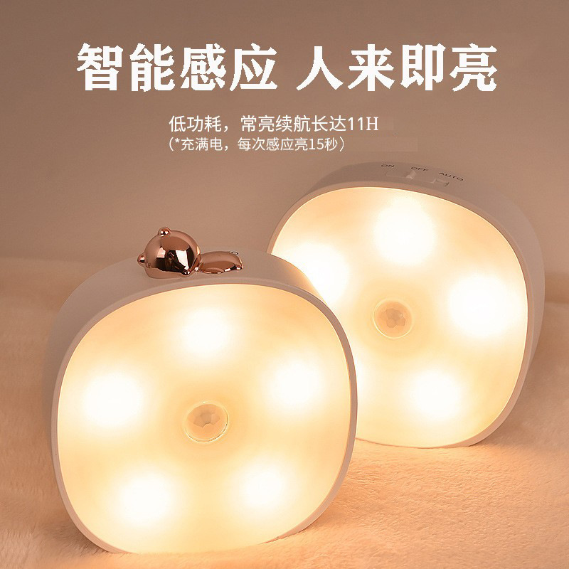 Creative human-sensing LED lights, wireless voice-controlled intelligent magnetic attraction lights, outdoor dormitory corridor eye-protecting night lights full figure