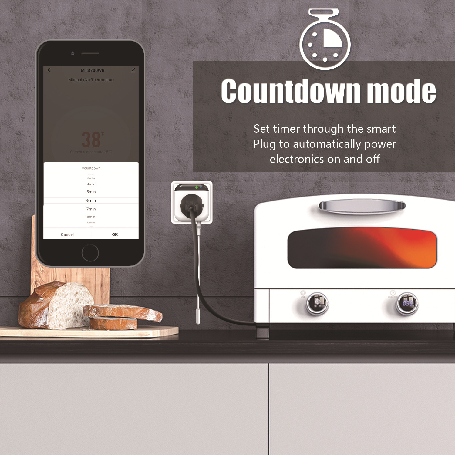 Amazon's best-selling WiFi smart thermostat socket with doodle APP and voice control Specification image