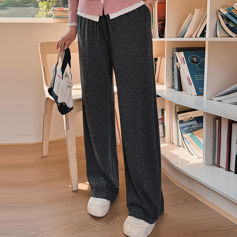 Plate-size women's versatile casual pants, high-waisted sport wide-leg pants, 2025 autumn edition, loose straight-leg pants for chubby girls NK1099 Specification image