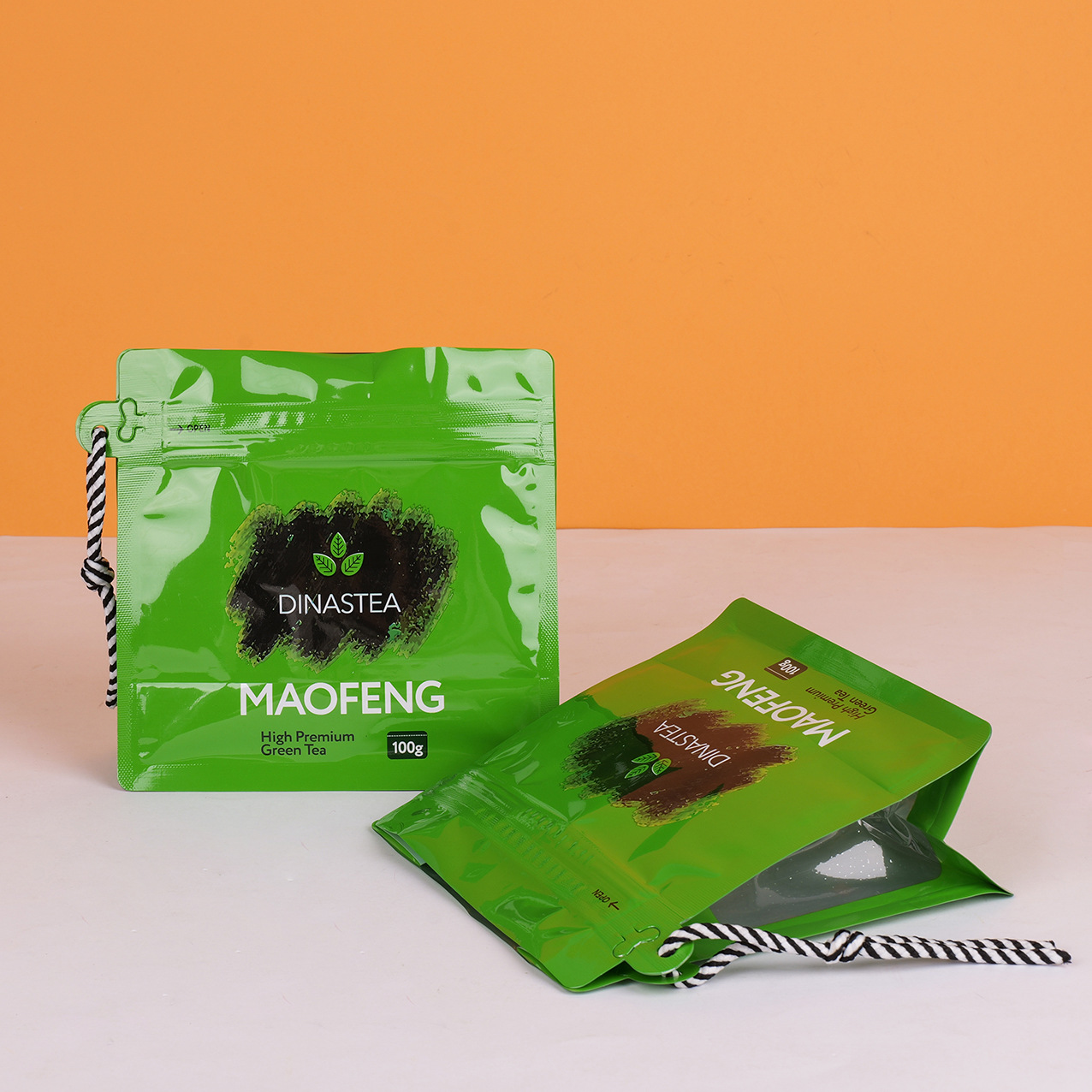 Sealed zipper food packaging bags, customized tea bags, hand-held portable lanyard coffee bags, eight-side sealed coffee bags Specification image