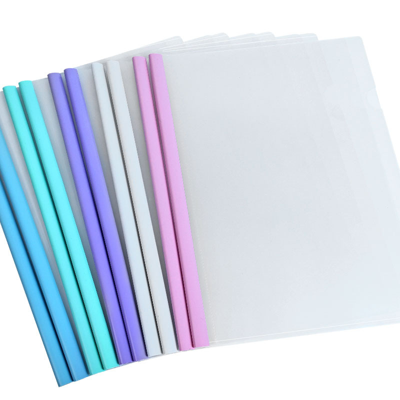 a4抽杆夹水滴形资料夹学生透明试卷夹莫兰迪三角杆插页文件夹批发