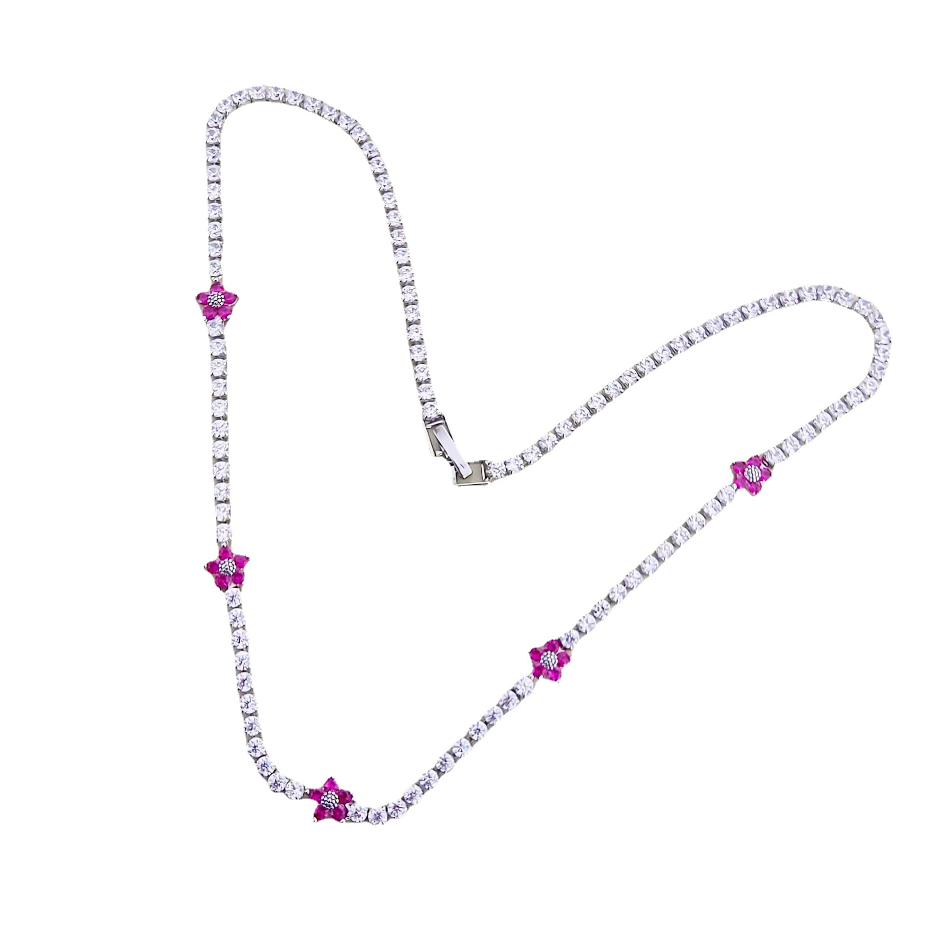 Diamond Cube Cross-border Ins Fashion Retro Necklace, women's European and American accessories collarbone chain, gold-plated light luxury high-end neckchain Item Picture