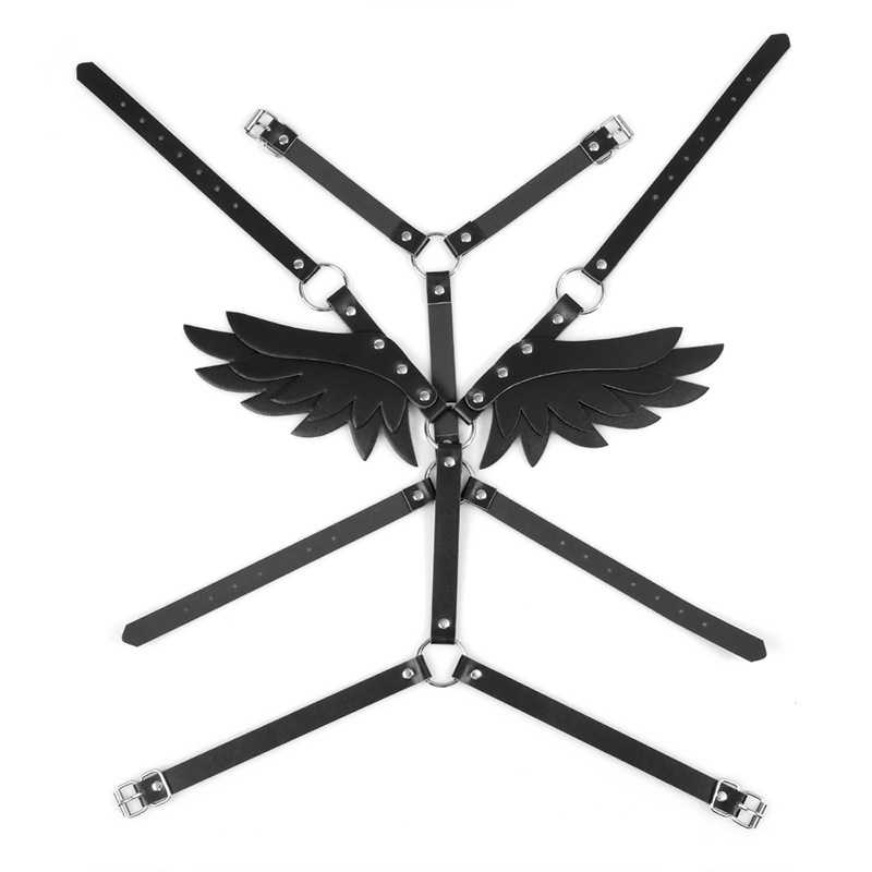 sm adult sex toys Leather angel wings suspenders set women's top strap strap strap belt Application Scenario
