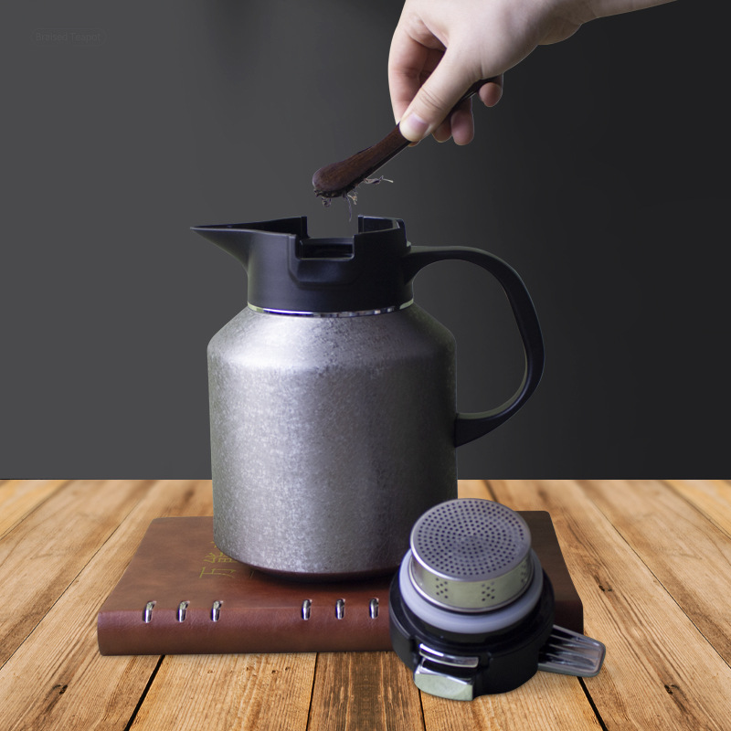 New 304 stainless steel insulated teapot, intelligent temperature-showing steeping teapot with tea and water separation, large-capacity household brewing teapot Specification image