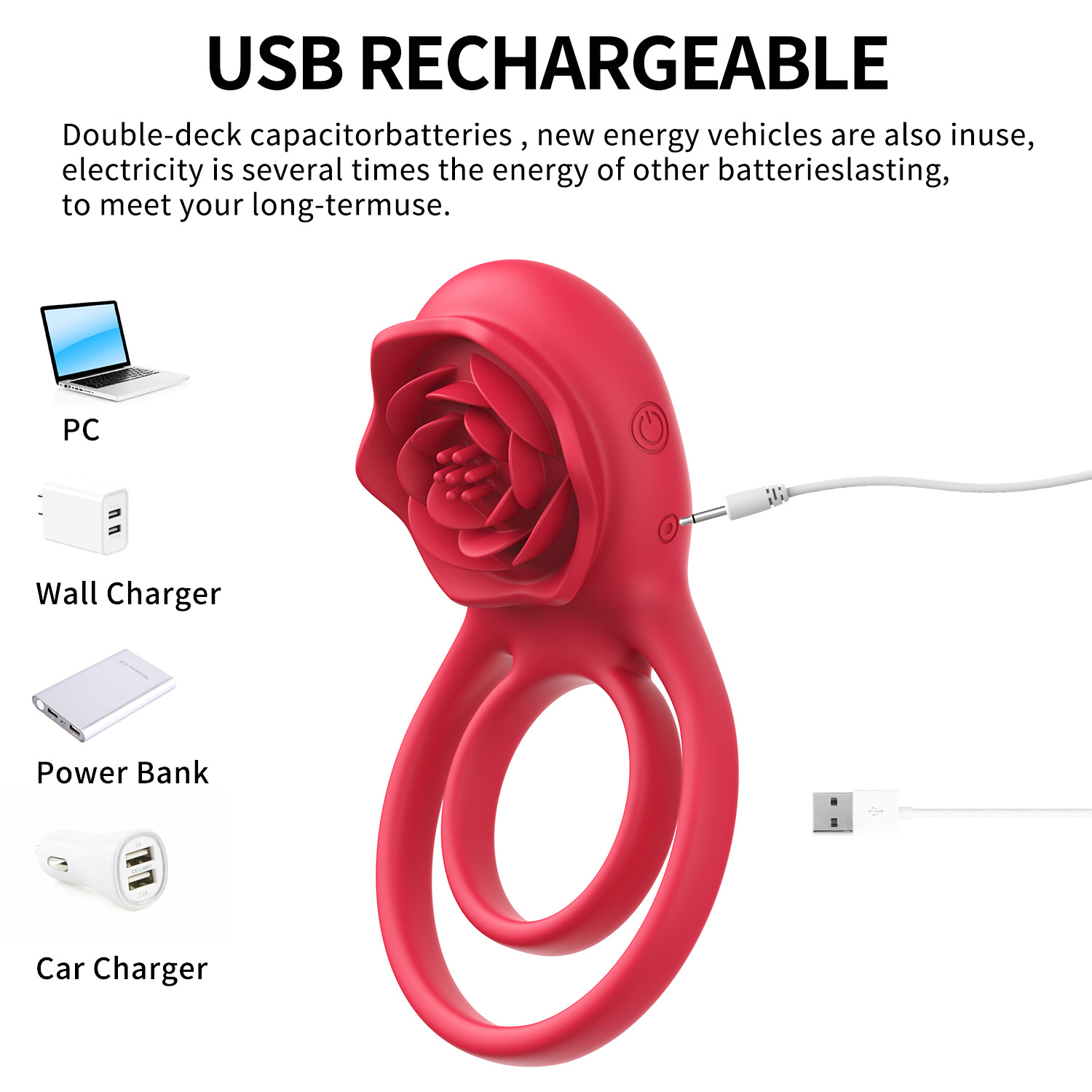 Best-selling rose lock essence ring for men, resonance masturbation and adult sex products details Picture