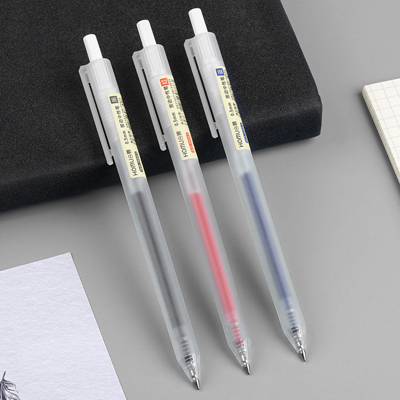 Hemu ins simple push-button gel pen, student practice pen for note-taking, business office 0.5mm gel pen wholesale