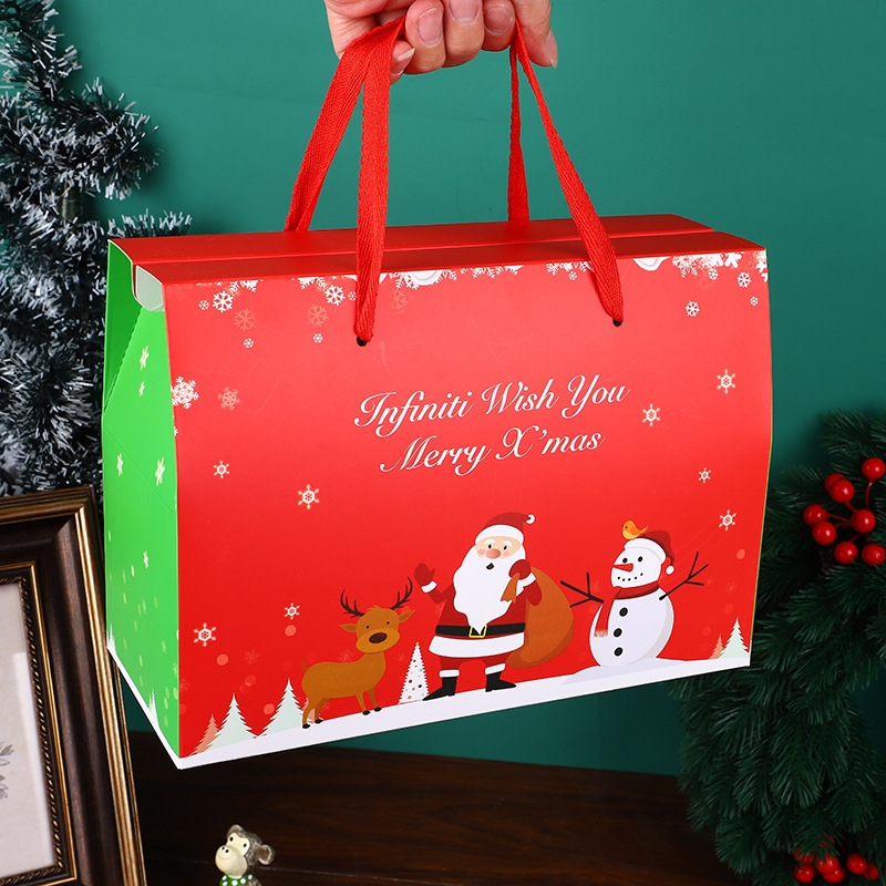 Christmas gift bags, Santa Claus snowman tote bags, gift bags, Christmas Eve paper bags, in-stock candy boxes full figure