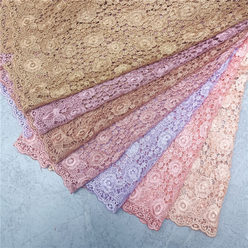 Manufacturers Direct Sales Of Muslim Headscarf New Hollowed-Out Water-Soluble Lace Large Bar Code Hui Hat Shawls Famous Family Clothing Application Scenario