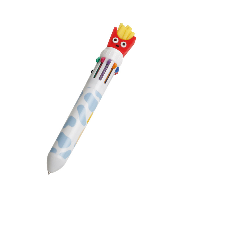 Ten-color ballpoint pen, cartoon, cute and creative, multi-color ballpoint pen, press-type color multi-functional pen, multi-color pen in one Item Picture