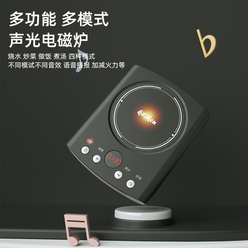 Cross-border explosive children's kitchen play home simulation large toy kitchen cooking cooking boys and girls treasure induction cooker details Picture