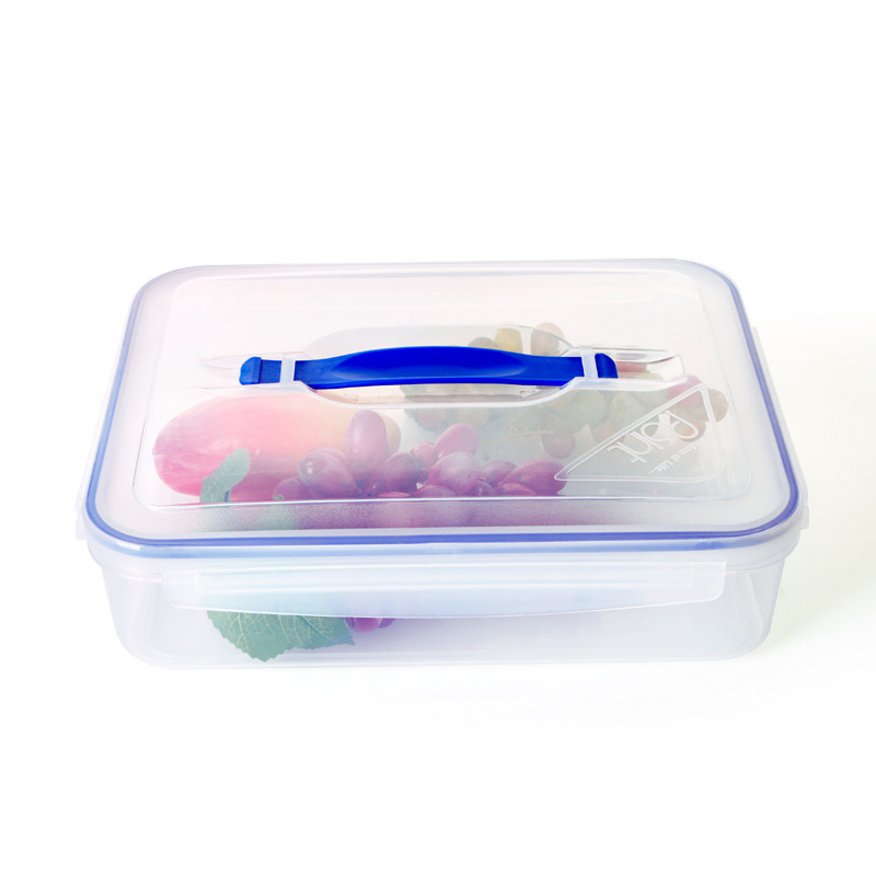Plastic transparent rectangular food storage box, sealed box, microwave-safe food storage box, insulated lunch box details Picture
