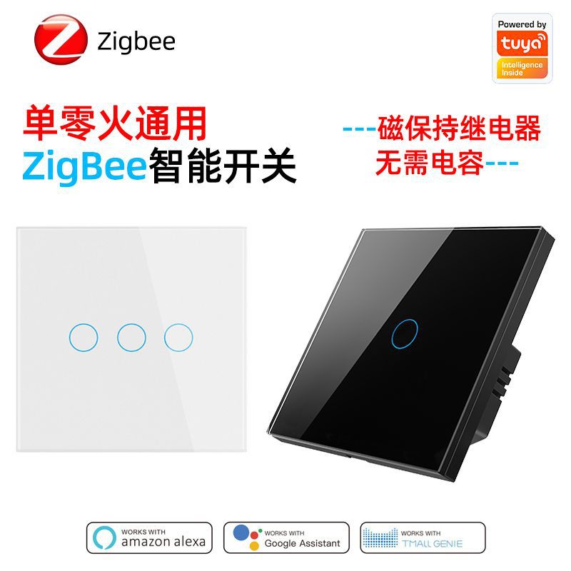 中性 涂鸦WiFi家用智能触摸开关无线控制面板支持alexa 电动车保护器控开关