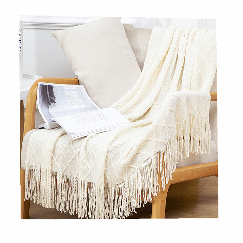 Diamond Fringe Sofa Blanket Cover Blanket Summer Office Air Conditioning Blanket Nap Blanket Hotel Bed End Blanket Blanket Blanket Item Picture
