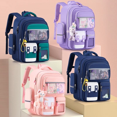New Children's Load Reduction Large Capacity Backpack Primary School Students 123-6 Korean Version Of Spine Protection Schoolbag