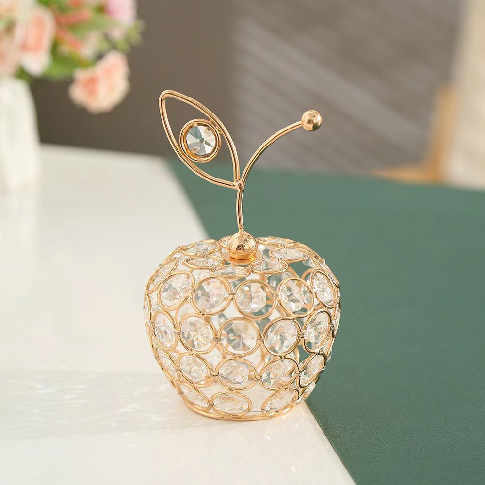 Hot-selling crystal fruit ornaments, creative apple and pineapple candlesticks, home decoration, the source factory of light luxury Nordic style Specification image