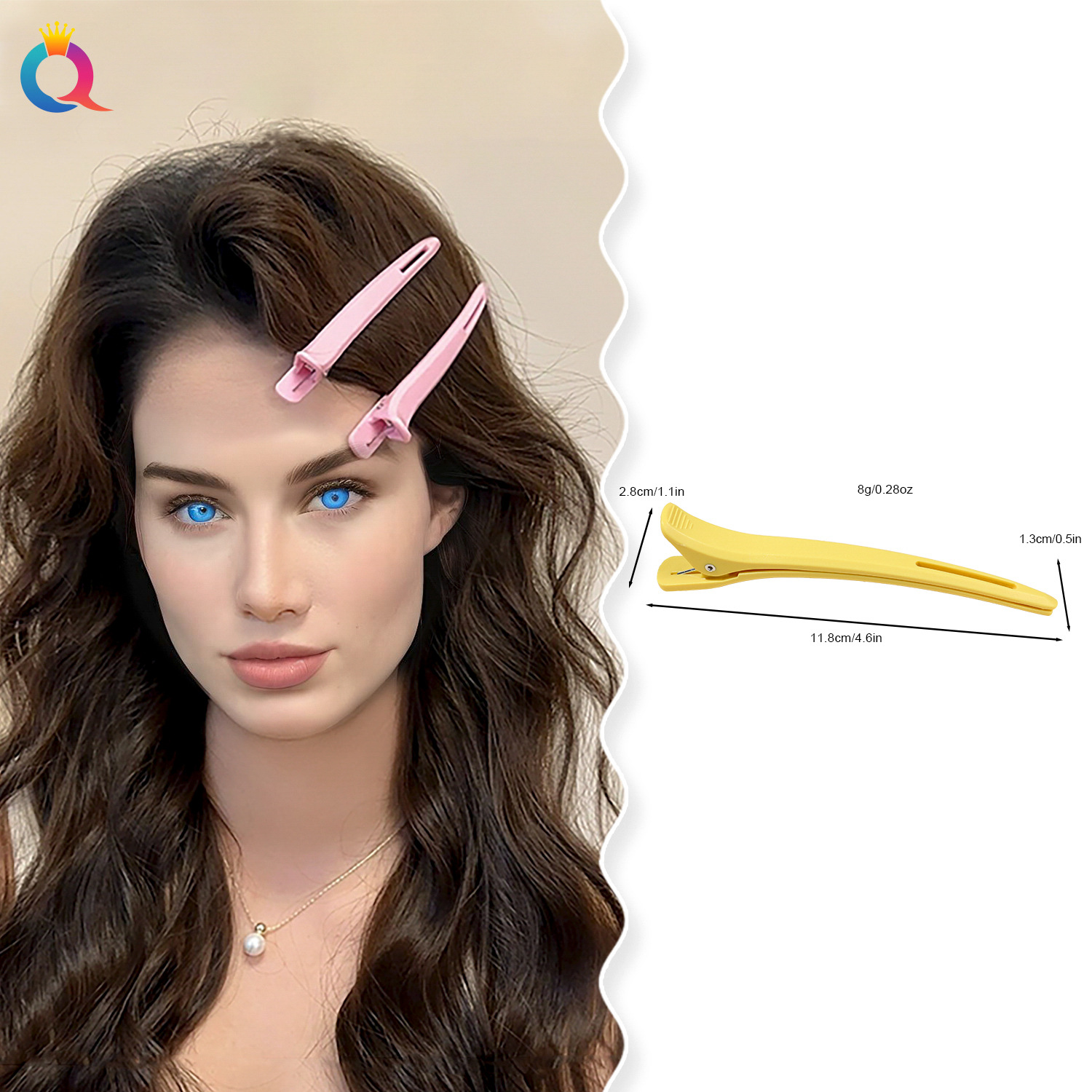 Qiyue Cross-border duckbill hairpin for women, high-end one-line hairpin, bangs hairpin, cute hairpin clip, hair accessory Application Scenario