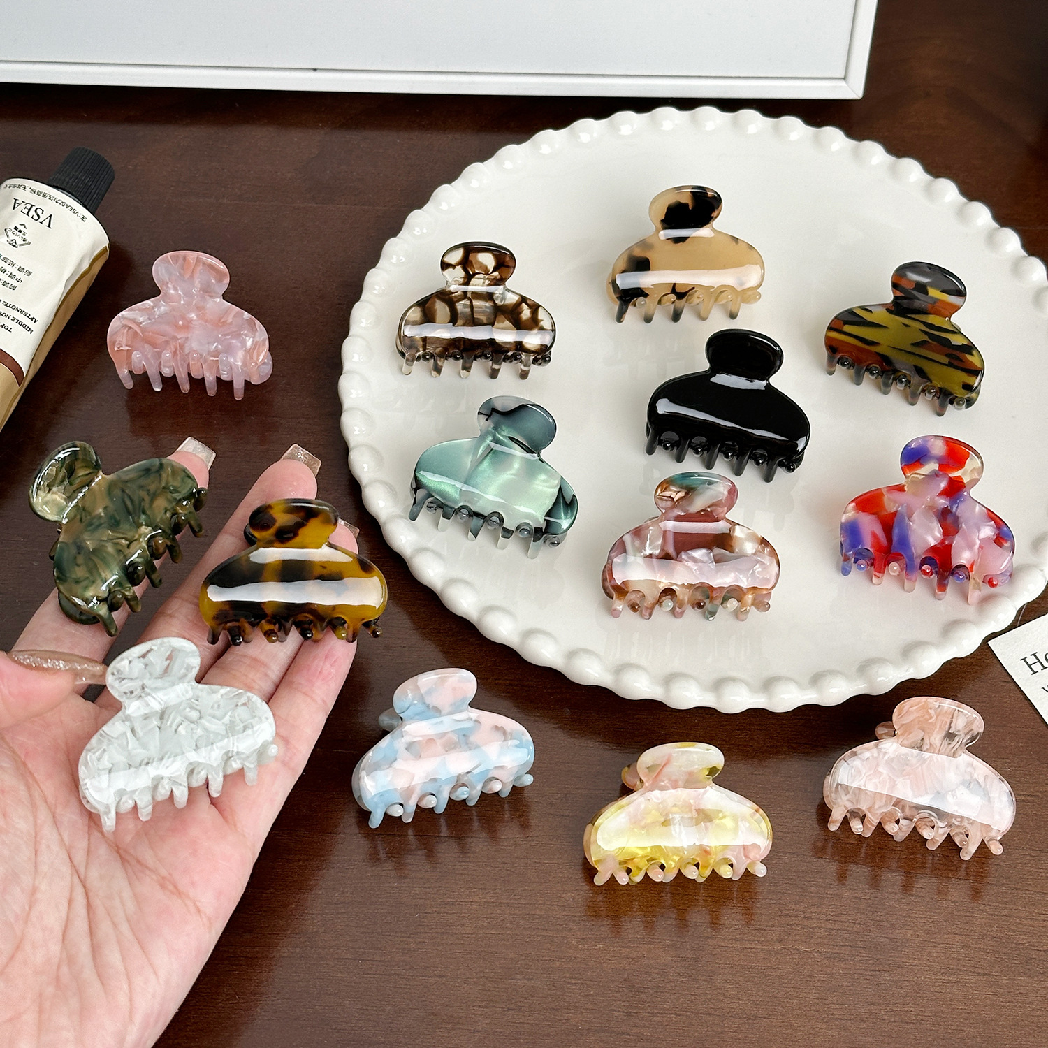 朵薇饰品 韩版醋酸板材发饰小号简约抓夹盘发少女气质发抓女