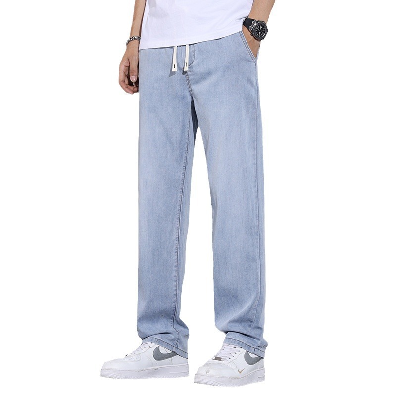 (2024 يوما، رجل يرتدي بنطلون (سليسيل) الجينز في الصيف ببنطلون رقيق فضفاض Item Picture