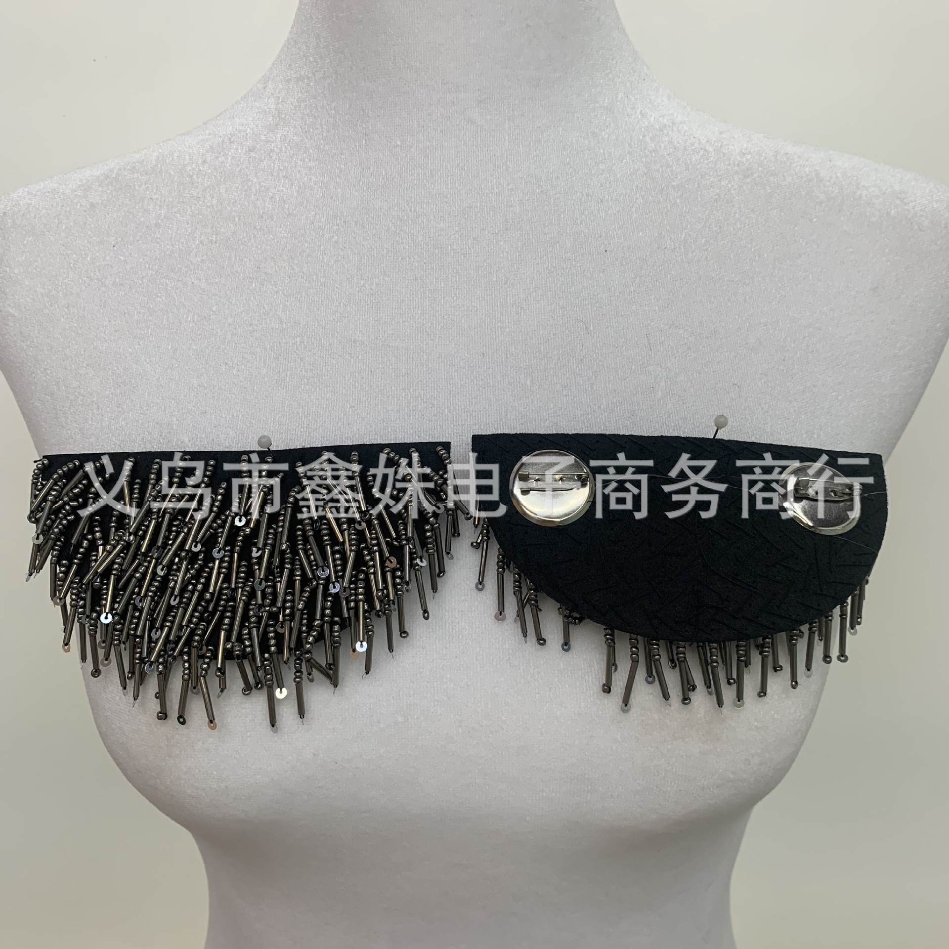 diy handcrafted beaded tassel epaulets, heavy-duty hanging beads, clothing accessories Specification image