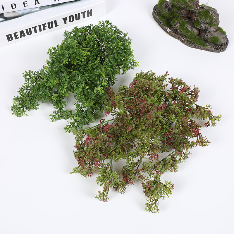 Moss Rattan Pendant Simulates Moss Small Hanging Rattan Plant Wall With Moss Bonsai Decorative Plastic Rattan Wholesale